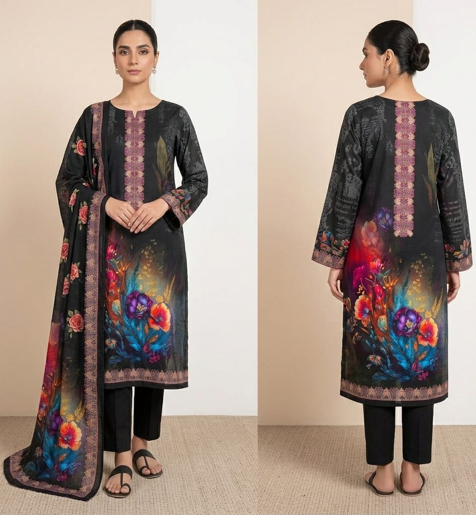 Vellura Luxury Premium 3 Piece Cotton Set Black